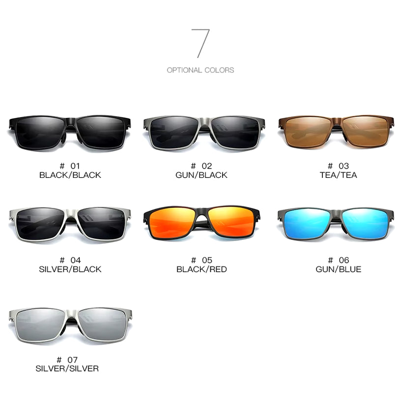 Men Aluminium Magnesium Polarizing Sunglasses Dazzle Colour Film Driving Glasses Fishing Leg Spring Motorcycle Running Travel