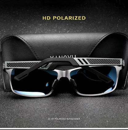 Men Aluminium Magnesium Polarizing Sunglasses Dazzle Colour Film Driving Glasses Fishing Leg Spring Motorcycle Running Travel