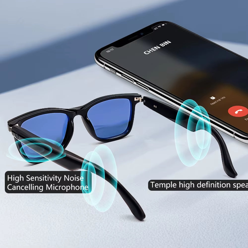 Smart Bluetooth Sunglasses Magnetic Double Lens Audio Sun Glasses anti Blue Light Open Ear Music Hands Free Calling Holiday Gift