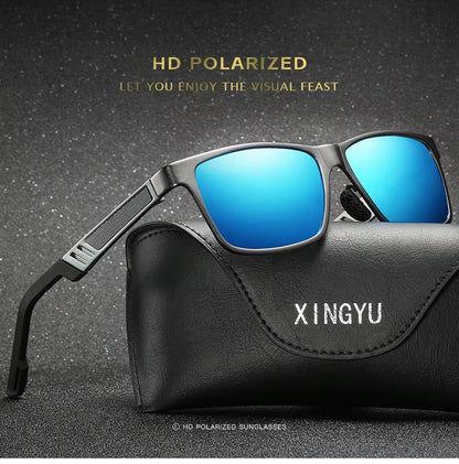 Men Aluminium Magnesium Polarizing Sunglasses Dazzle Colour Film Driving Glasses Fishing Leg Spring Motorcycle Running Travel